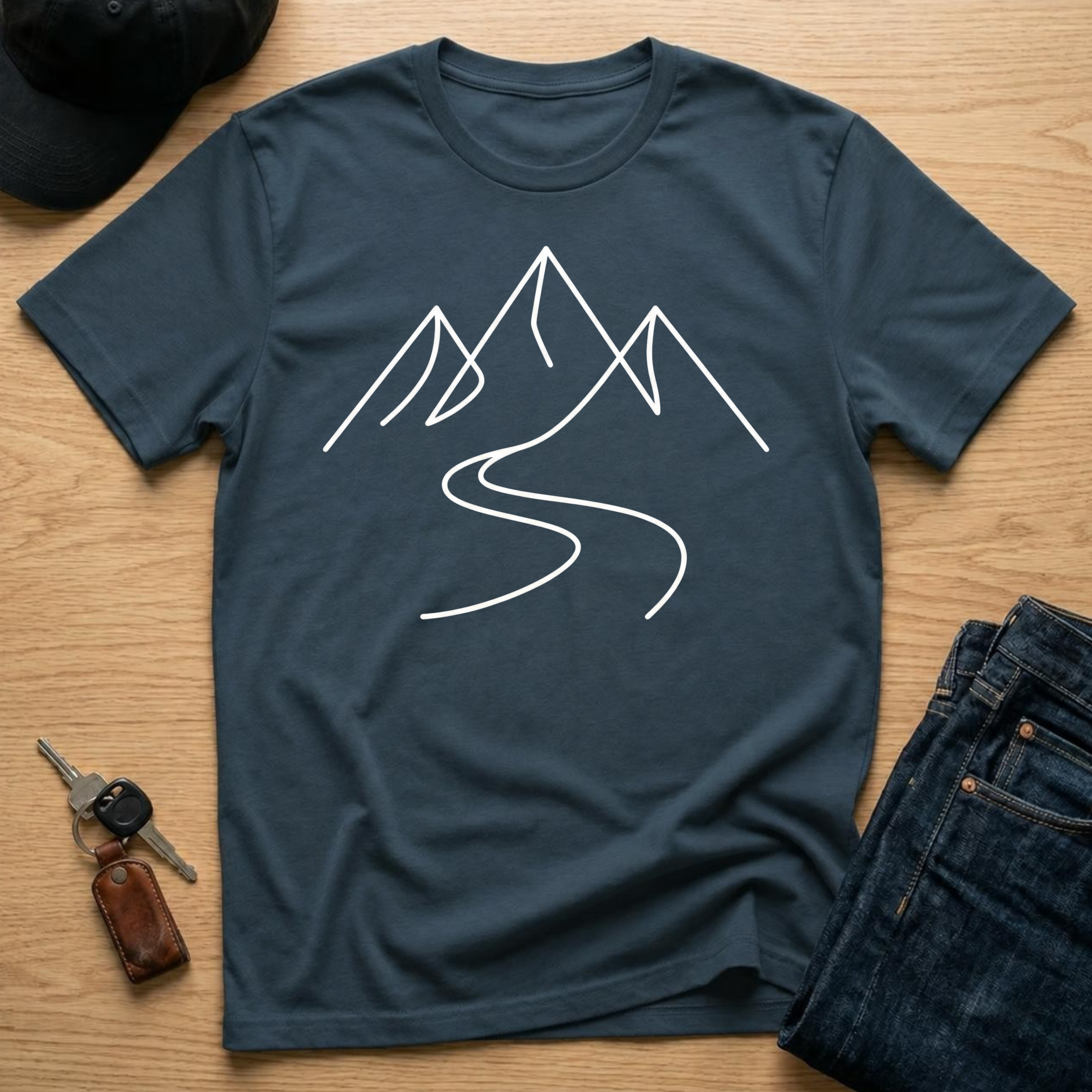 Mountain and River Line T-Shirts