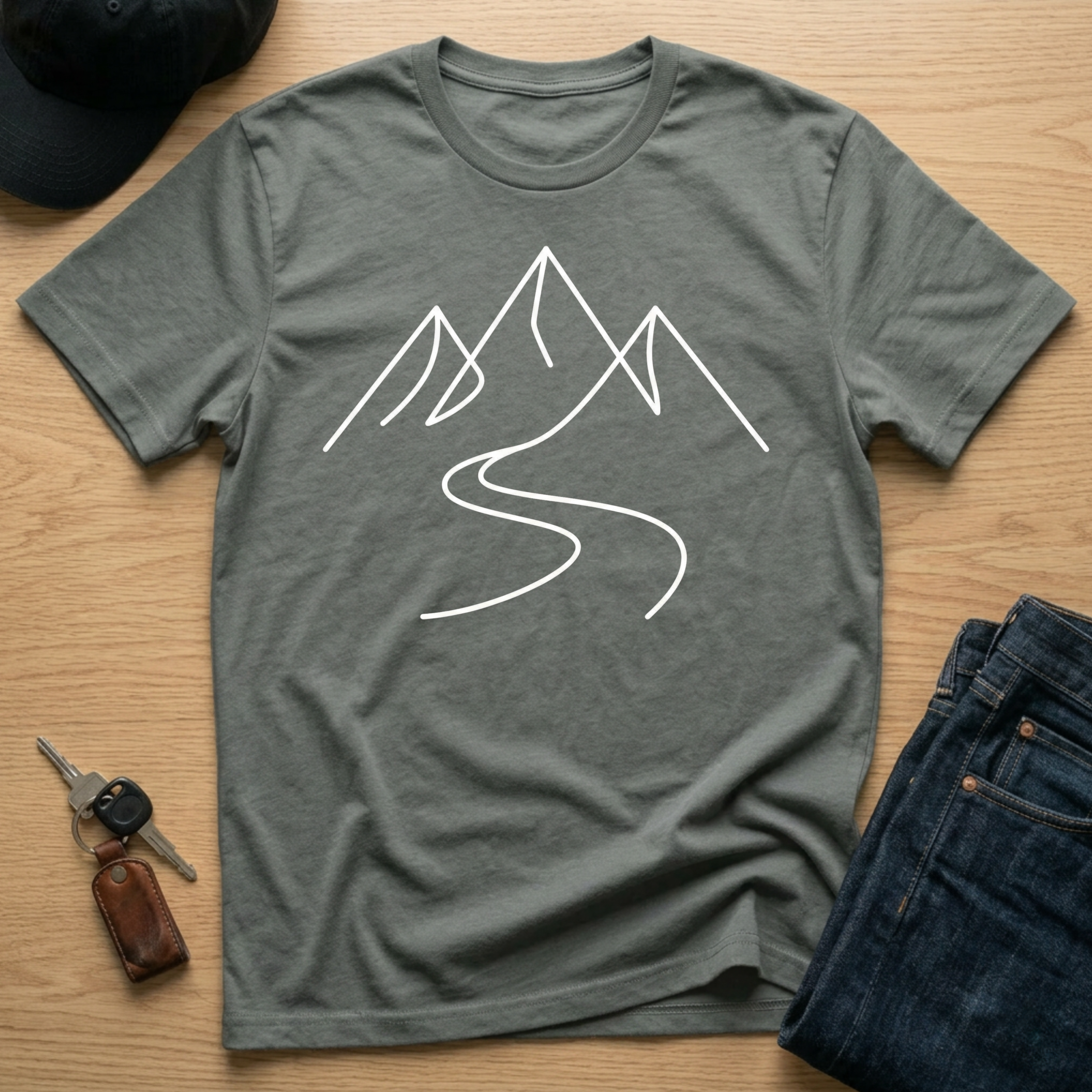 Mountain and River Line T-Shirts