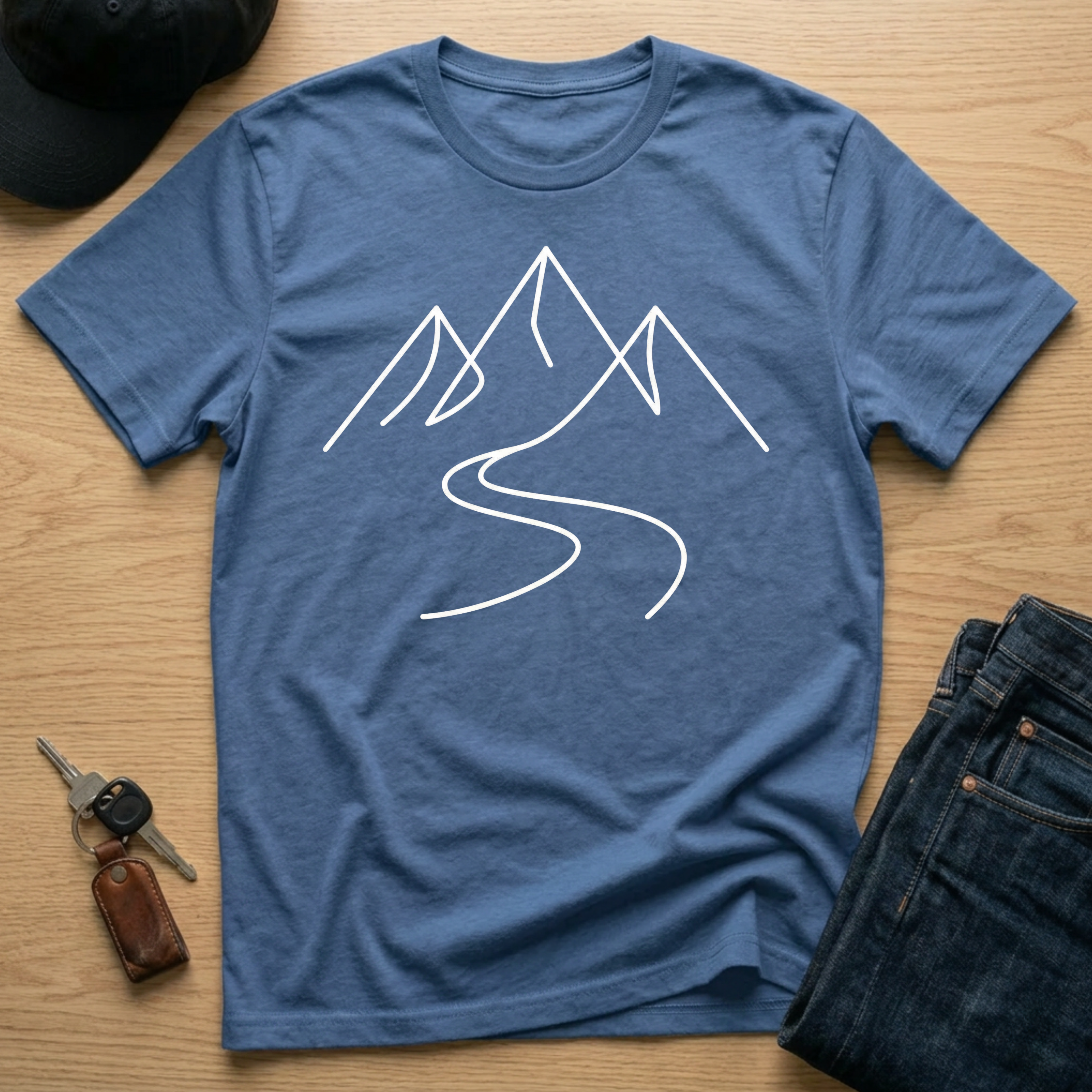 Mountain and River Line T-Shirts