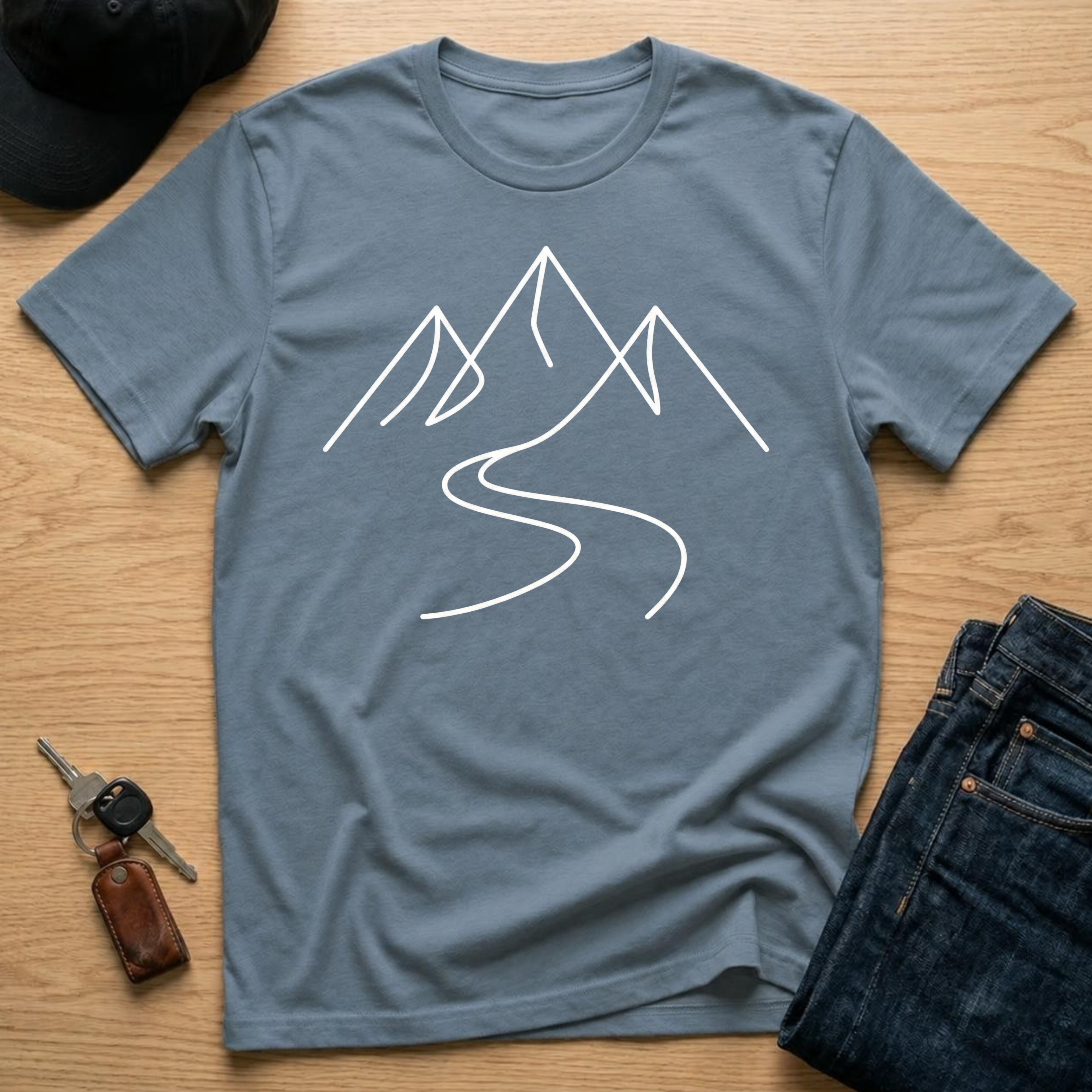 Mountain and River Line T-Shirts